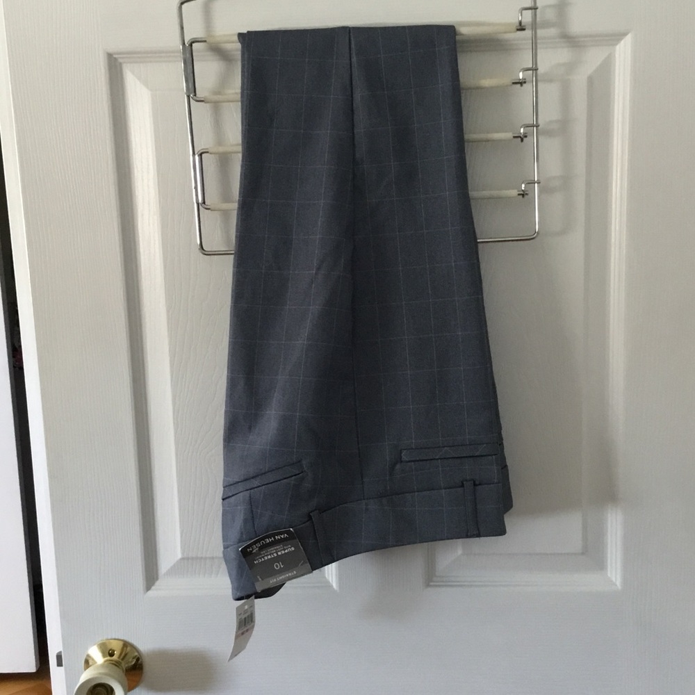 Varley Gray Windowpane Cropped Dress Pants